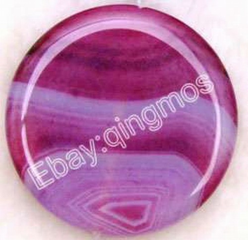 Genuine 40mm Coin Round Natural Mauve Agate Pendant for Jewelry Making DIY Pen16 - Picture 2 of 2