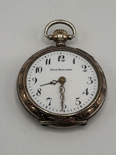 Union Horlogere Deutsche Damen Taschenuhr 800 Silber läuft - Bild 2 von 8