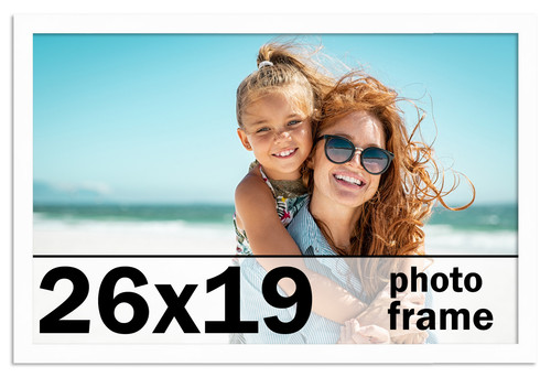 26x19 Frame White Wood Picture Photo Frame with UV Acrylic and Acid Free Backing