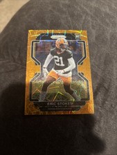 2021 Panini Prizm Eric Stokes RC Orange Lazer Prizm Green Bay Packers