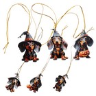  6 Pcs Dachshund Dog Pendant Novelty Decorations Hanging Ornaments