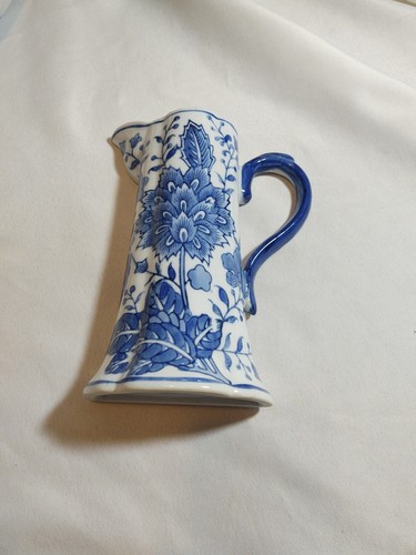 Formality Porcelain Blue & White Wall Pocket Pitcher Vase Wall Decoration  - Picture 1 of 6