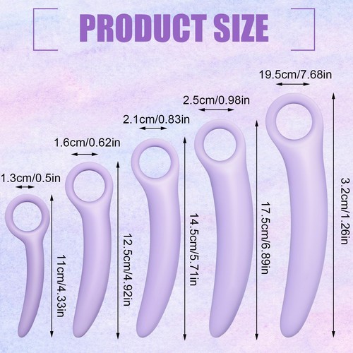 5 Size Silicone Pelvic Floor Muscle Dilator Exerciser Trainer Set Silicone Di... - Picture 2 of 7