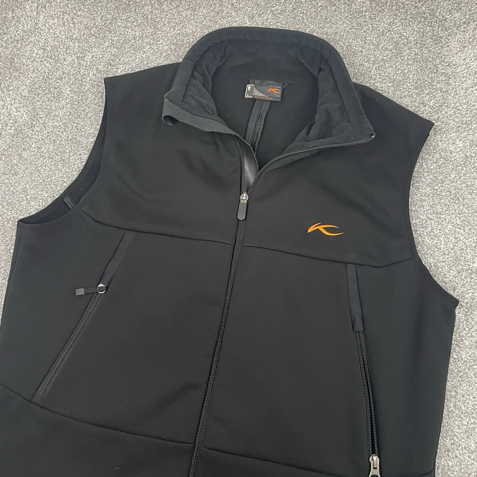 Kjus Windstopper Vest Men L Black Golf Full Zip Outdoors Sleeveless Systems Work - product detail image 2
