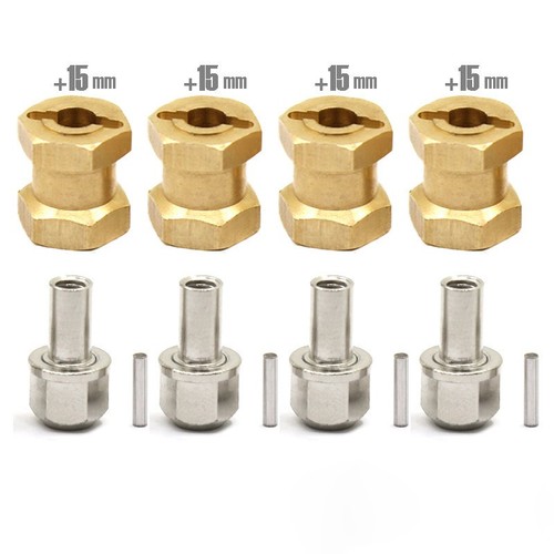 12mm Brass Hex Wheel Hub Extenders for SCX10 CC01 RC Crawlers - Picture 5 of 8