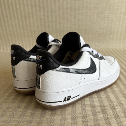 Nike Air Force 1 Low Remix Pack Shoes Mens Size 9.5 White Black Camo DB1997-100 - Picture 14 of 19