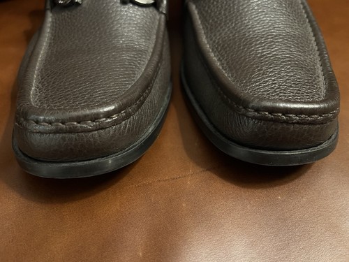 Mocasines Ferragamo Grandioso de piel de becerro guijarro marrón precio de venta sugerido por el fabricante 850 USD talla 9 - Imagen 3 de 13