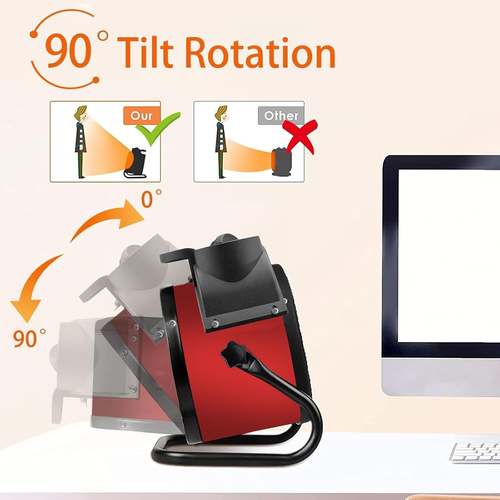 Portable 2000W Electric Space Heater Garage Forced Hot Air Fan for Office Home - Picture 12 of 17