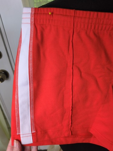 Vintage Style Nike Womens S Activewear Shorts Large Orange White Swoosh Logo - Picture 4 of 7