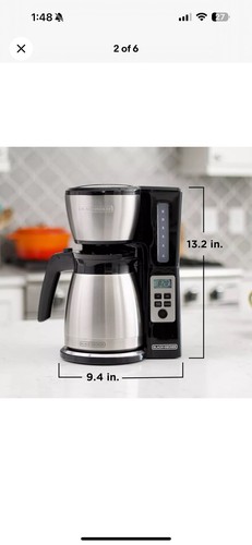 BLACK+DECKER 12 Cup Thermal Programmable Coffee Maker with Brew Strength - Picture 2 of 6