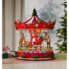 Member's Mark 15" Pre-Lit Musical Carousel - IN HAND SHIPS NOW