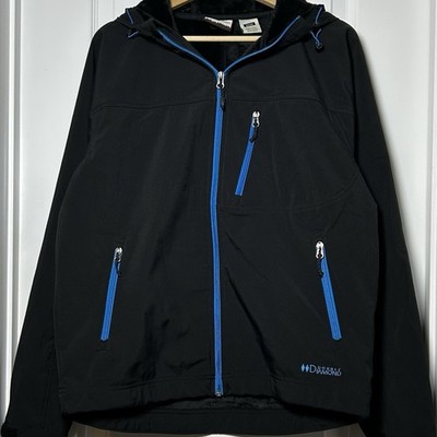 Double Diamond Black Softshell Fleece Lined Hooded Full Zip Gorpcore Jacket