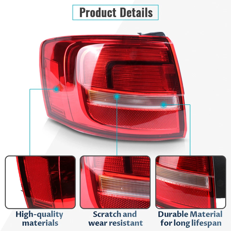 For Volkswagen 2015-2018 Jetta Tail Light Left Outer Rear Lamp Assembly Halogen Foto 3 de 4