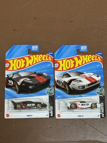 Hot Wheels Ford GT 2025 Modifizierter Borla Lot Von 2 Schwarz Und Weiß