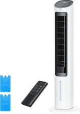 Dreo Evaporative Air Cooler, 40” Standing Bladeless Standard, White and Black 