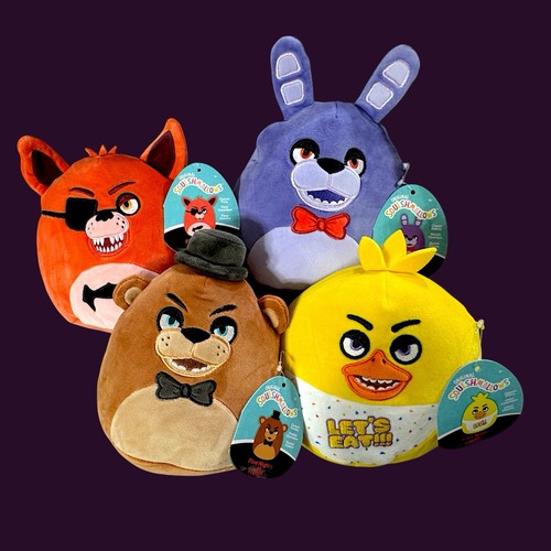 Set 4 peluche FNAF Squishmallows 8" - Freddy Foxy Bonnie Chica - Jazwares nuovi con etichette🔥 - Foto 2 di 15