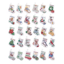 DIY Bucilla Tiny Stockings Christmas Counted Cross Stitch Ornament Kit 84293