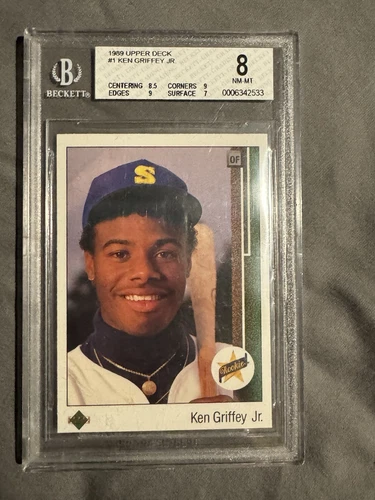 1989 Upper Deck - #1 Ken Griffey Jr (RC) BGS 8 Rookie HOF Legend