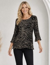 Jostar Womens Animal Print Ruffle Top Large V...
