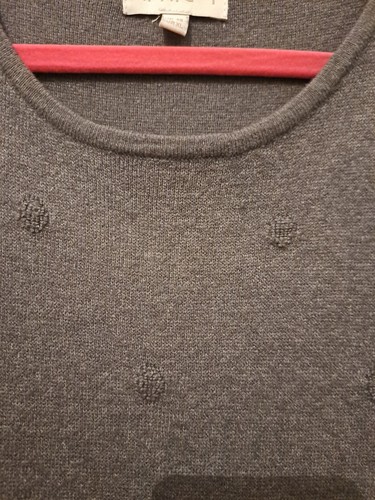 Wollkleid von APRICOT A-Linie Gr. XL neuwertig in Grau mit kurzen Ärmeln - Bild 5 von 9