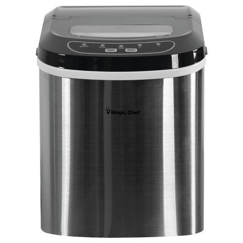 Magic Chef MCIM22ST 27-Pound-Capacity Portable Ice Maker Stainless with Black - Picture 1 of 4