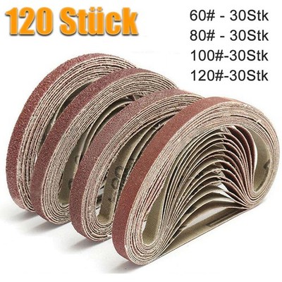 120 Stck 330x10 MM Schleifbänder Für Druckluft Bandschleifer 60/80/100/120#