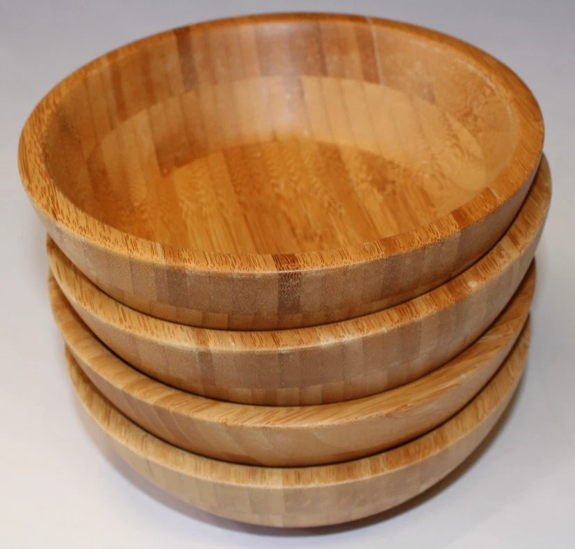 Ensaladeras de madera de bambú Lipper International 7" diámetro x 2,25" altura nuevas Foto 4 de 4