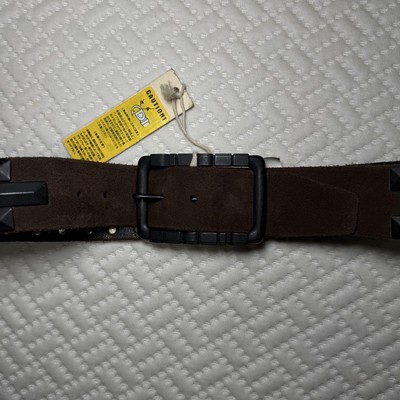 00s DIESEL archive ブラウンレザーベルト スタッズ グランジ Diesel Men 00S Archive Brown Leather Belt Studs Grunge Size