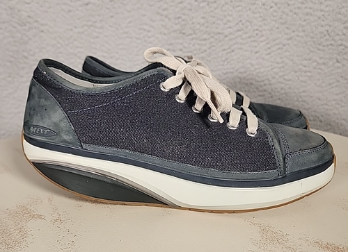 MBT Nafasi Sneakers Donna 8-8,5 Blu Pelle Tela Scarpe da Passeggio Performance - Foto 4 di 11