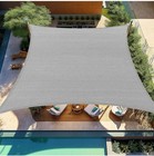 Shade&Beyond 20'X20' Sun Shade Sails Curved Canopy Rectangular Light Grey 185GSM