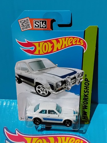 2015 HOT WHEELS NEW MODEL 70 FORD ESCORT RS1600 #221 WHITE BRITISH RALLY SPORTS - Picture 6 of 7