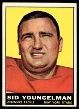 1961 Topps FOOTBALL Sid Youngelman #152 New York Titans HIGHER HIGH GRADE