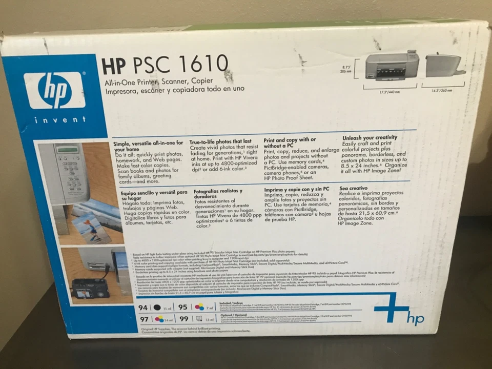 New In Sealed Box HP PSC 1610 All-In-One Inkjet Printer Scanner Copier Silver - Image 4 of 4