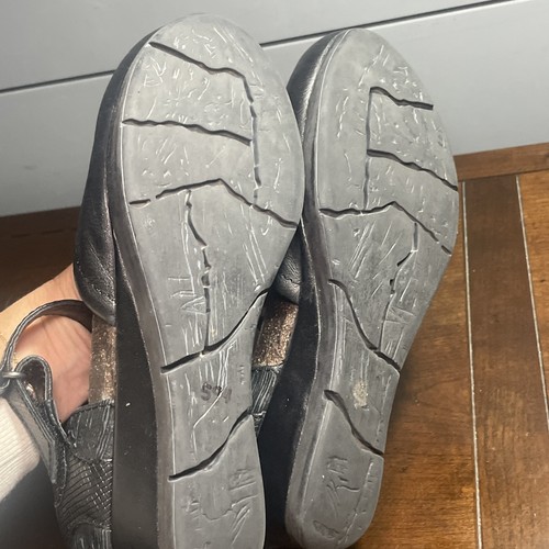 OTBT Black Leather Companion Mary Jane Wedge 6.5 Slingback Clog Shoes - Picture 10 of 10