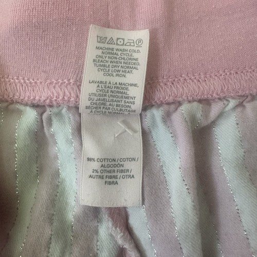 Pantalones de pijama vintage 2014 Victoria’s Secret rosa a rayas XS salón metálico - Imagen 6 de 7