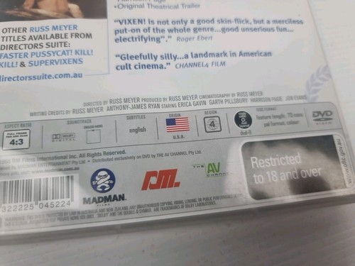 Vixen 1968 Russ Meyer Region 4 DVD Australia Rare - Picture 4 of 6