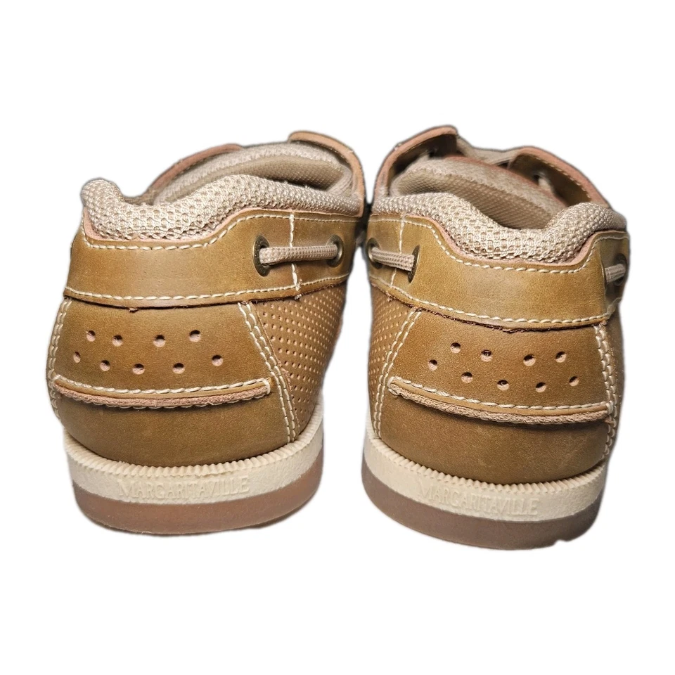 Margaritaville Harbor Lighhouse Cuero Tostado/Marrón Barco Zapatos Encaje 2 Ojos Para Hombres 9.5 Foto 3 de 4
