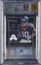 2013 SELECT ROOKIE JERSEY PRIZM BLACK #176 DEANDRE HOPKINS 1/1 BGS 8.5 AUTO 10