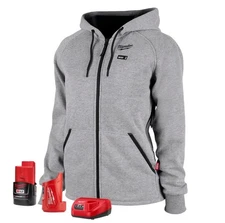 Milwaukee Heated Jacket Hoodie Kit Gray W/ Battery & Charger 306G-21S Size: S