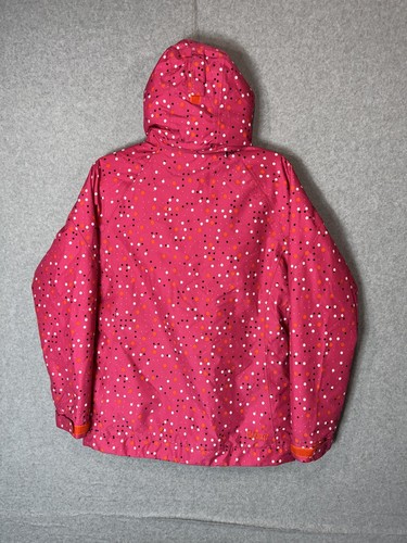Marker Jacket Youth Girls 14 Pink Dotted Hooded Full Zip Ski Snow Winter Coat - Picture 9 of 12
