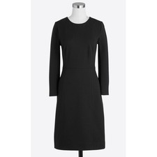 J.Crew Womens Zip Ponte Dress Charcoal Gray Three-Quarter Sleeve Sheath Size 6