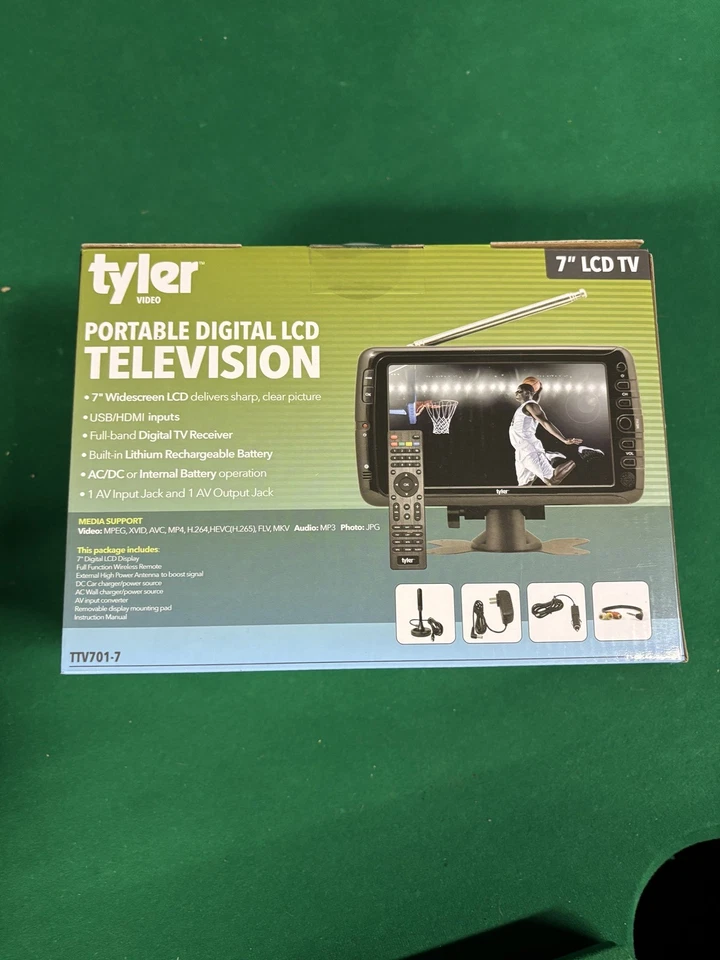 Tyler TTV701 7" Portable Widescreen LCD TV with Detachable Antennas, USB/SD Card - Image 3 of 3