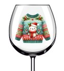 12x Colourful Christmas Jumper Vinyl Sticker Decal Tumbler Wine Glass Bottle Van