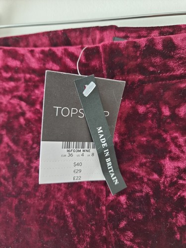 Topshop Red flared velvet trousers - Picture 2 of 5