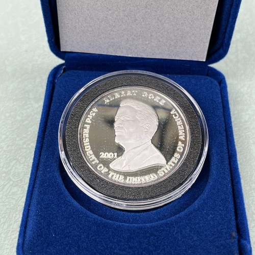 George W Bush Silbermünze 1 oz .999 Al Gore 2001 Präsidentschaftswahl US COA - Bild 2 von 7