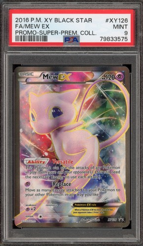 Pokemon Mew EX Super Premium Coll. Black Star Full Art Promo XY126 PSA 9 Mint