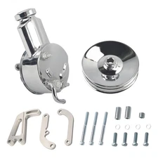 LWP Saginaw Power Steering Pump & 2 Groove Pulley Bracket Kit For SBC Chevy 350