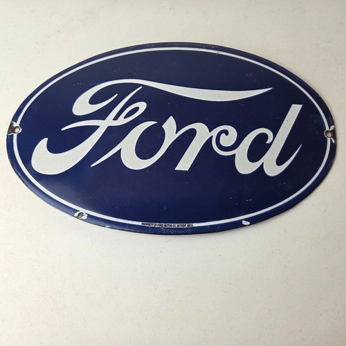 Letrero vintage de Ford Motors - gasolinera bomba motor porcelana - Imagen 14 de 14