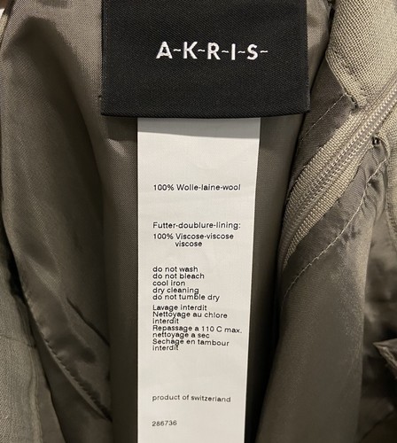 Akris Punto beige 100 % Wolle asymmetrisch Knopf Midi Bleistiftrock Damen US 8 - Bild 11 von 12