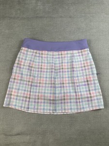 RLX Ralph Lauren Skort Girls XL Gingham Plaid Pastel Golf Skirt Pickleball